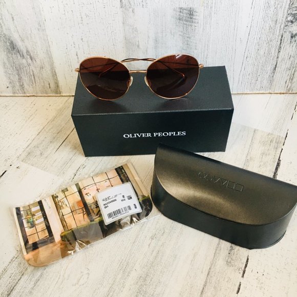 Oliver Peoples Accessories - NIB Oliver Peoples Blondell 60mm Rounded Aviator Sunglasses Titanium Polarized